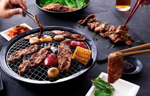 Next Meat's most popular product, "NEXT Kalbi," features strips of "meat" that are firm, crunchy and savory. &nbsp; &nbsp; &nbsp;Courtesy of Next Meats